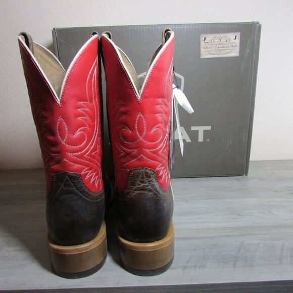 Ariat Men's 14 Wide Square Toe 11" Circuit Paxton Boots Chestnut Brown/Fire Red - Picture 3 of 4